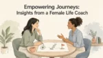 Female life coach and client mapping values, steps, and a goal together